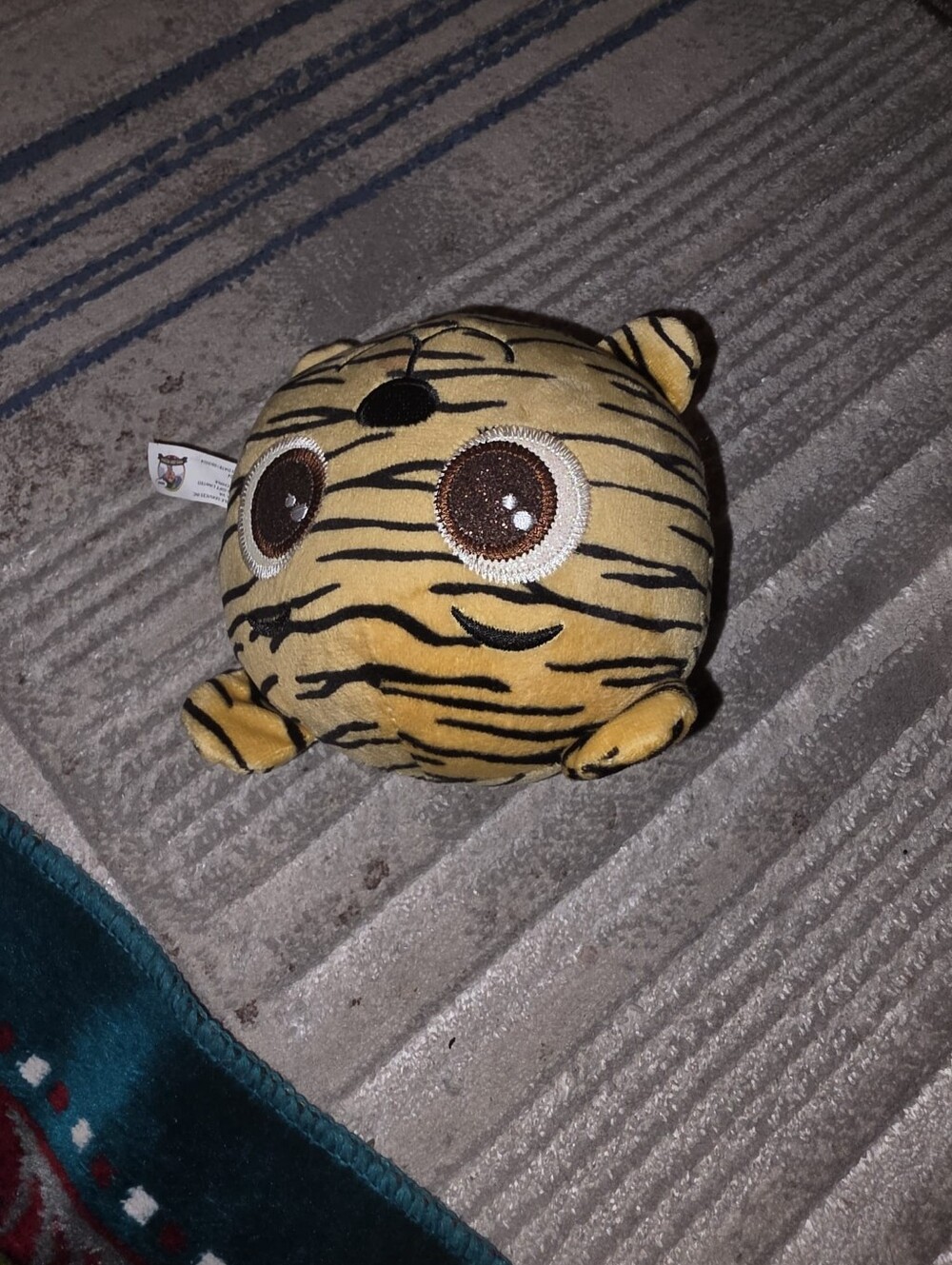 Round Tiger Plush Toy - Yellow & Black